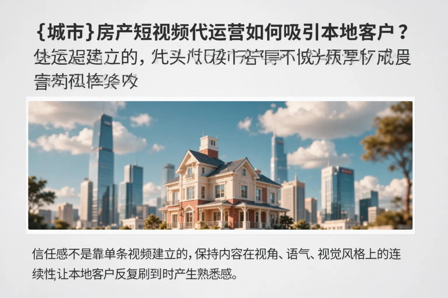 海城房产短视频代运营如何吸引本地客户？